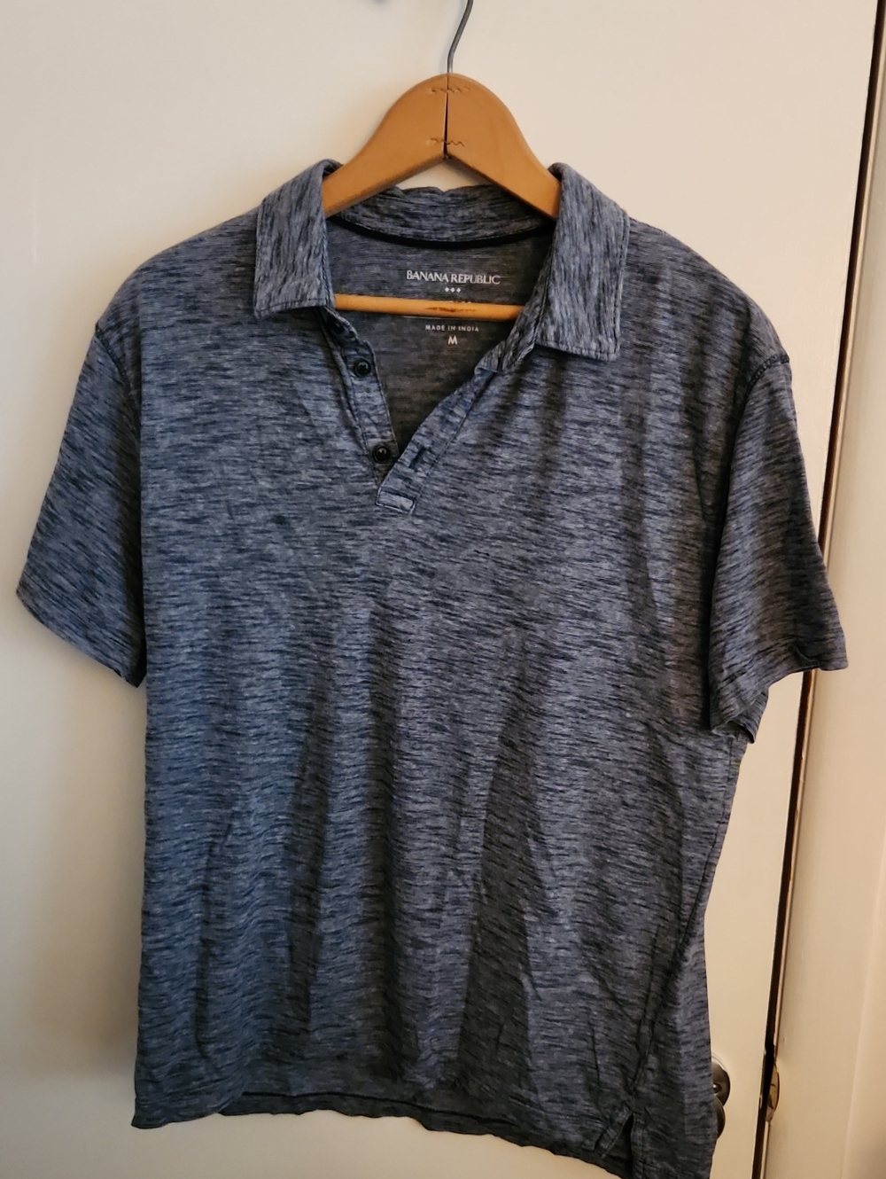 Banana Republic Men's Heathered Blue Polo